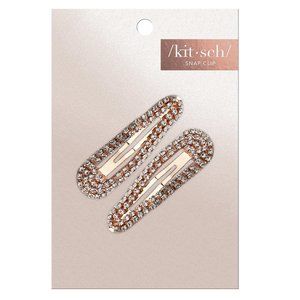 NWT KITSCH Rhinestone Mini Snap Clips Two Pack